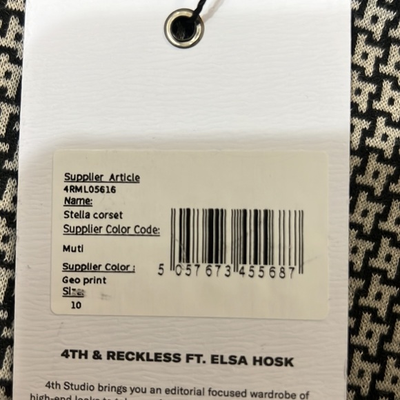 NWT Elsa Hosk 4th & Reckless Stella Corset crop top - Picture 5 of 5